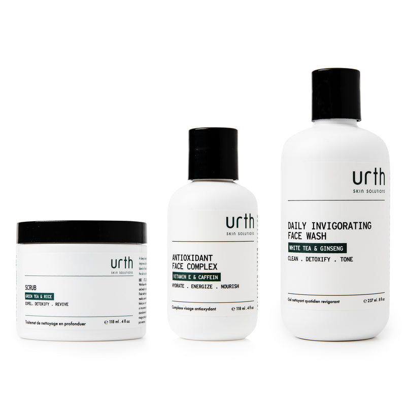 urth's Men's skincare kit with urth's face wash for men, men's face scrub and Antioxidant Face Moisturizer for men 
