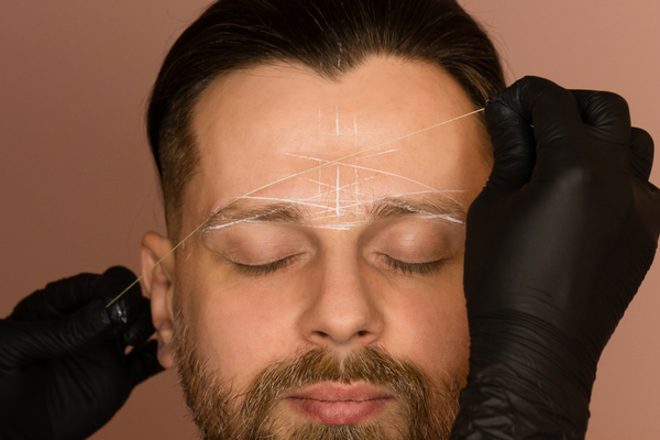 creating the perfect Men's Eyebrow Shape thru microblading for men, urth