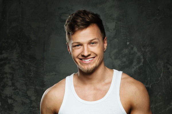 handsome guy with men's makeup