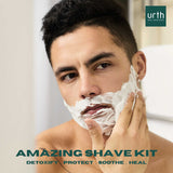 MAN APPLYING URTH'S SHAVE CREAM ON FACE