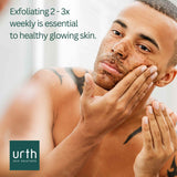 man using urth's men's face scrub